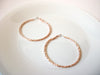 Retro 1970s Rose Gold Toned Metal Hoop Earrings 111120