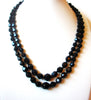 Vintage 1950s Black Glass Necklace 111120