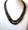 Vintage 1950s Black Glass Necklace 111120