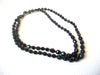 Vintage 1950s Black Glass Necklace 111120