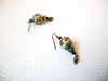 Vintage Ethnic Brass Glass Earrings 111120