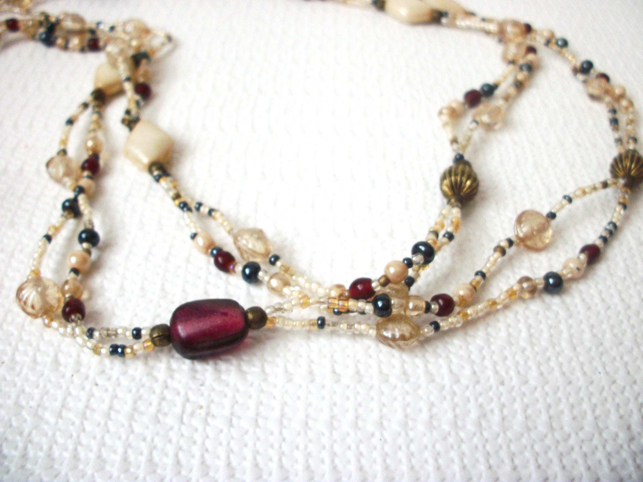 Vintage Long Glass Beads Necklace 70616