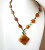 Vintage Amber Turquoise Lucite Necklace 111220