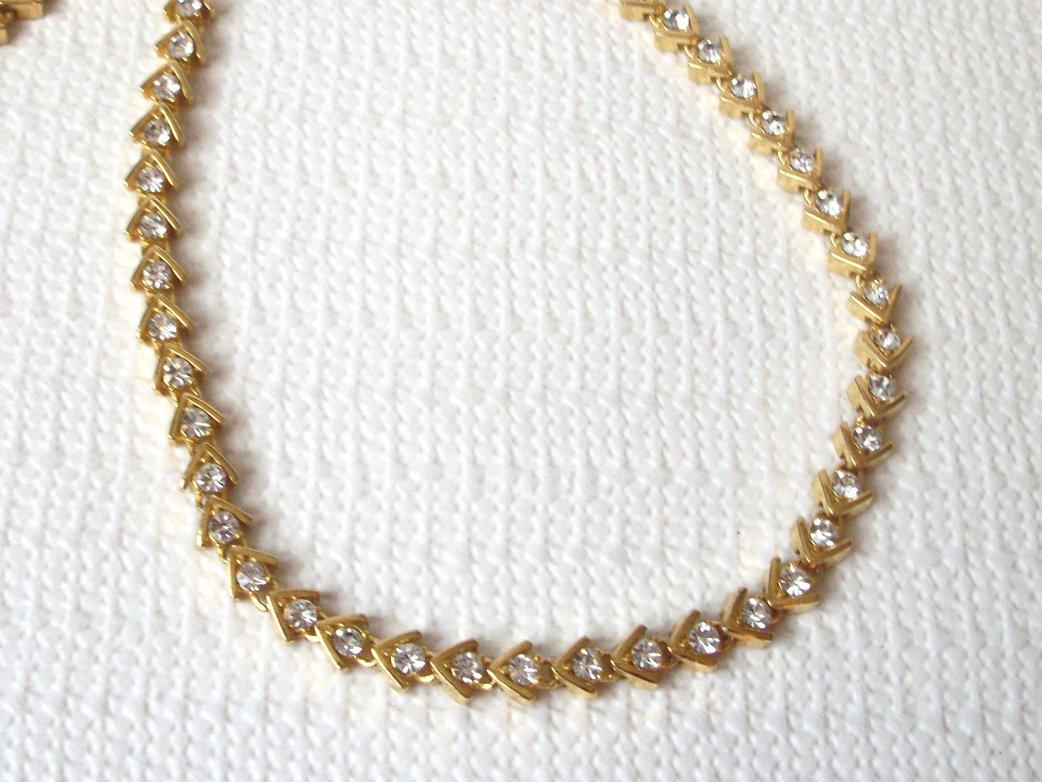 Vintage 1950s Clear Rhinestones Necklace 70616
