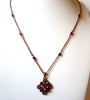 Vintage Copper Rhinestone Necklace 111220
