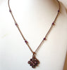 Vintage Copper Rhinestone Necklace 111220