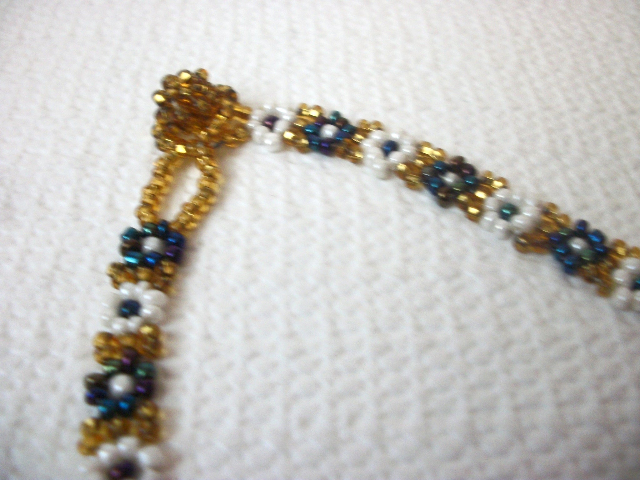 Vintage Glass Flower Choker Necklace 70616