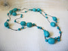 Retro Blue Long Acrylic Necklace 43020
