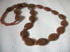 Retro Brown Lucite Glass Necklace 43020