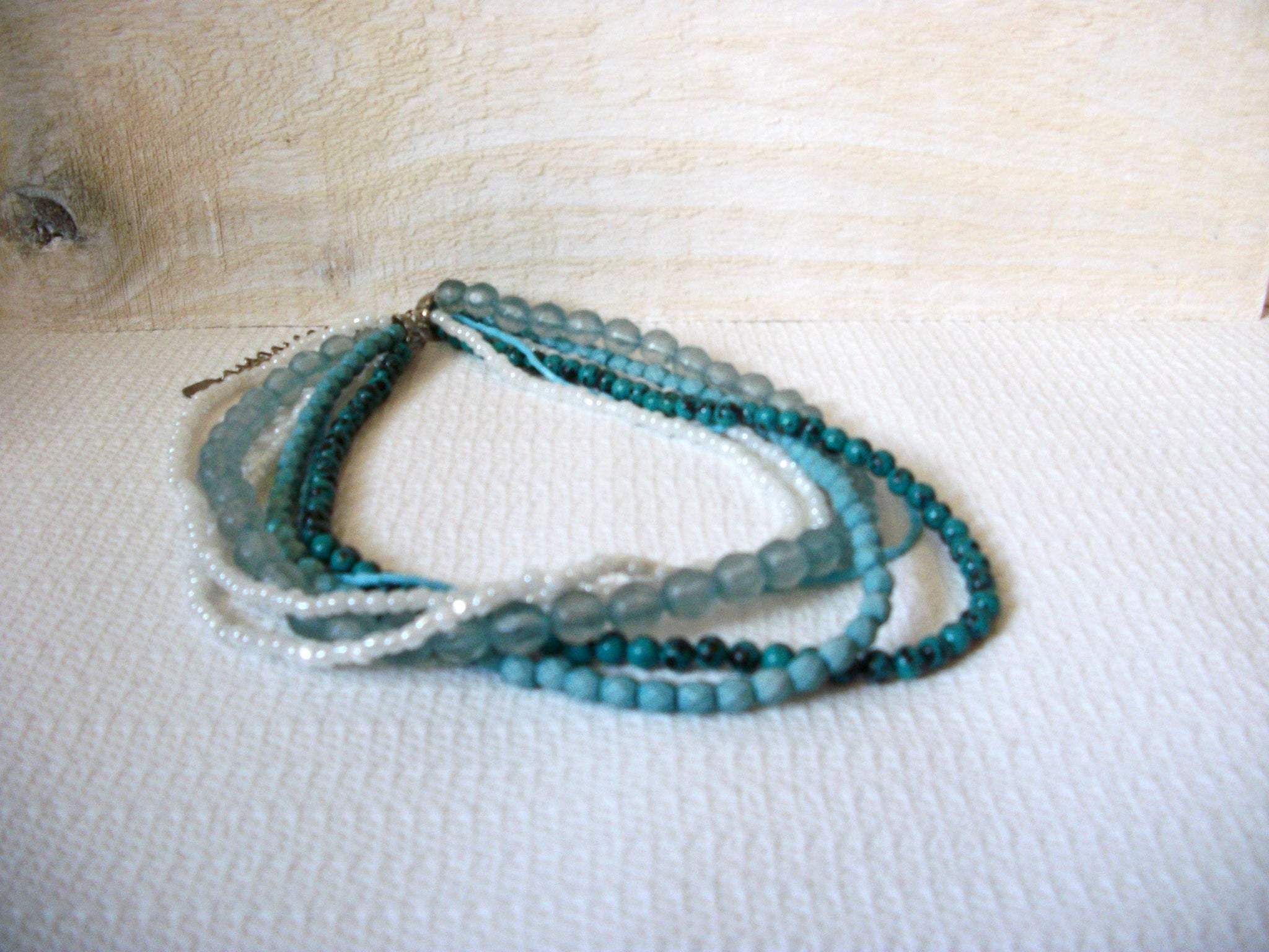 Retro Blue Turquoise White Necklace 50220