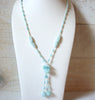 Rough Blue Aquamarine Tassel Necklace 50420