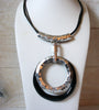 Retro Shabby Boho Hammered Pendant Necklace 50420