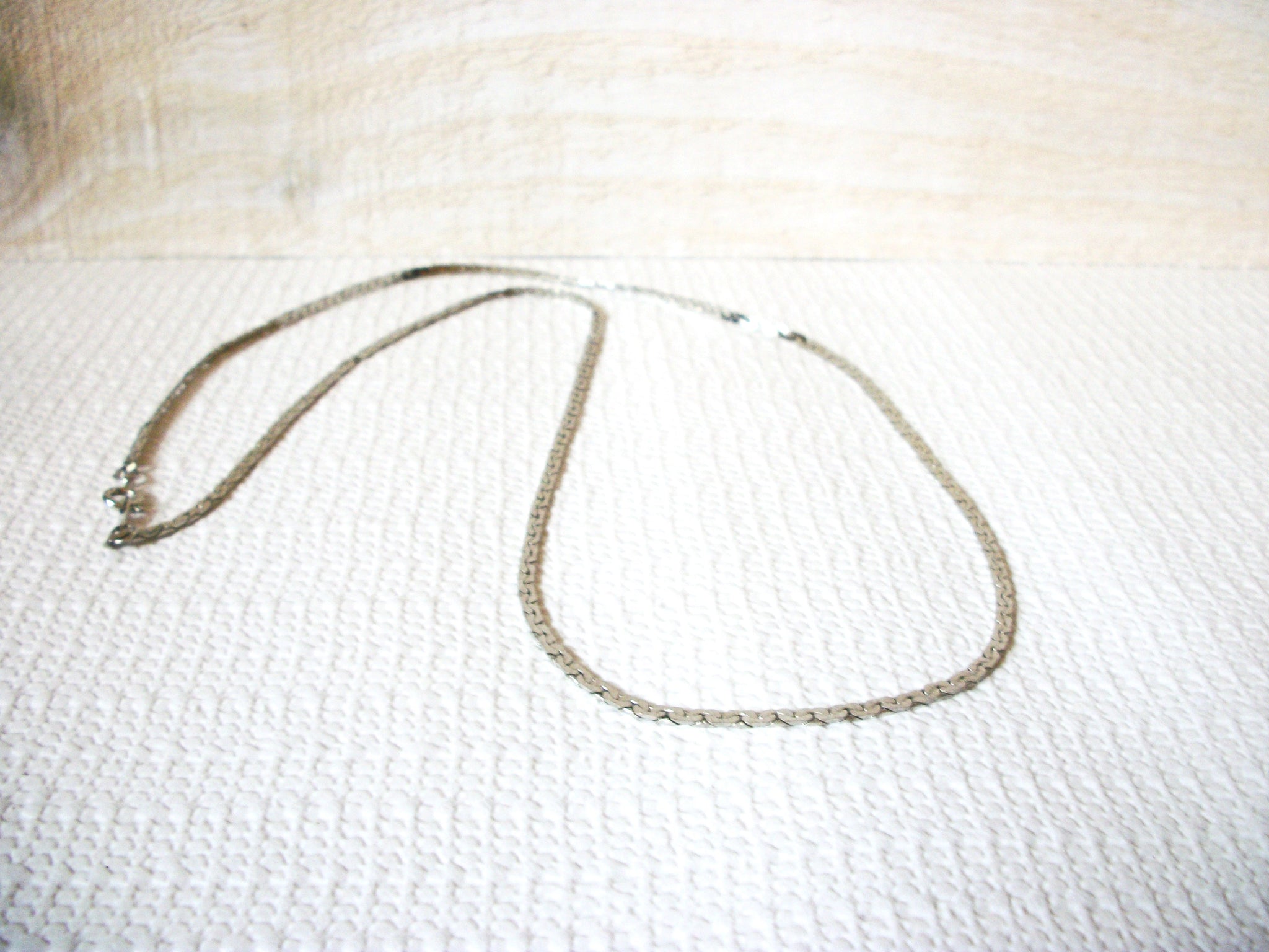 Retro Thin Silver Tone Chain Necklace 50520