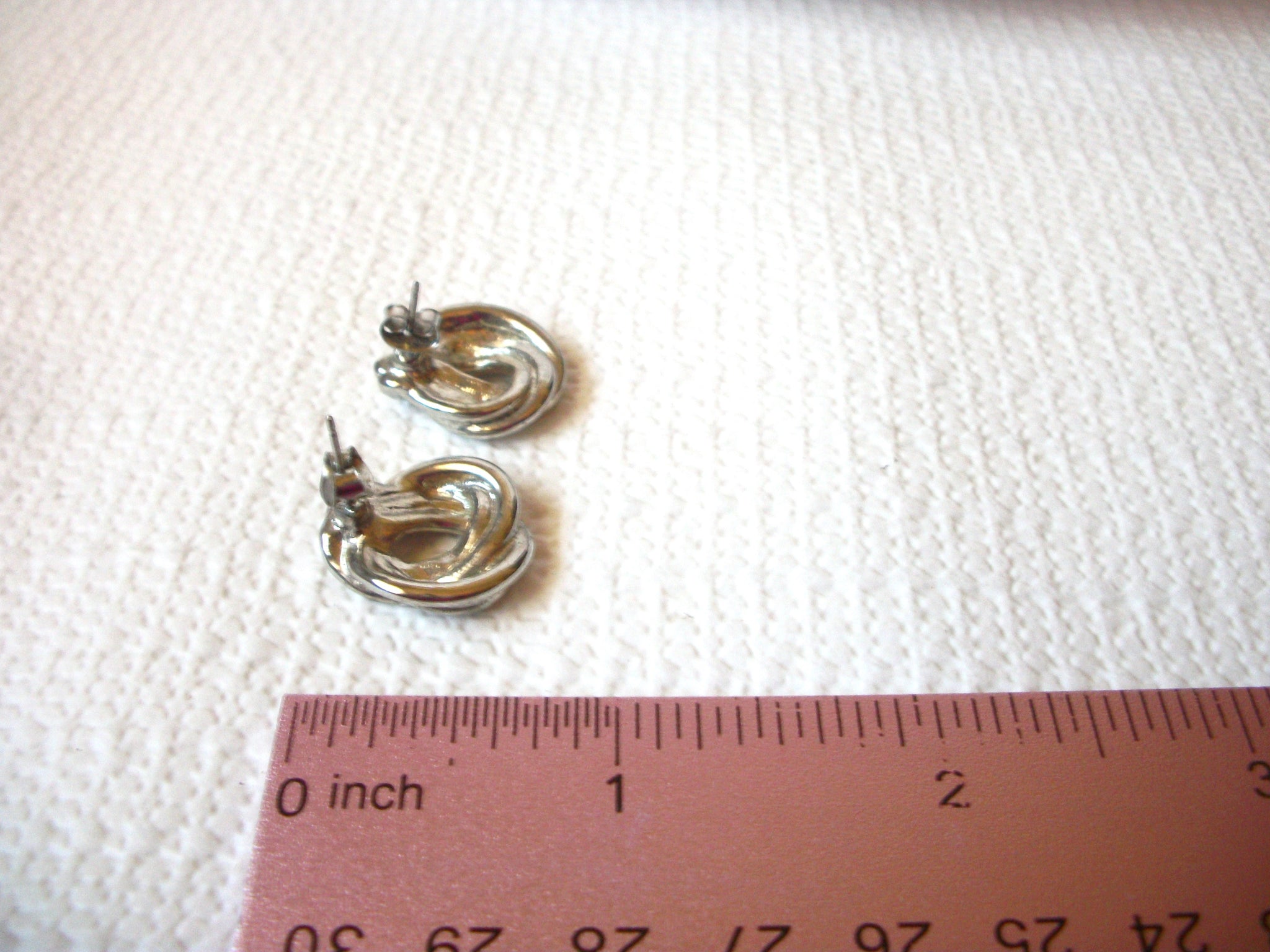 Vintage Silver Toned 50s Earrings 41020
