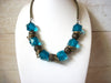 Retro Teal Blue Bronze Necklace 50820