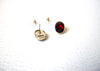 Vintage NAPIER Gold Red Stud Earrings 111720