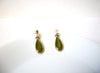 Vintage KC Stamped Gold Green Earrings 111720