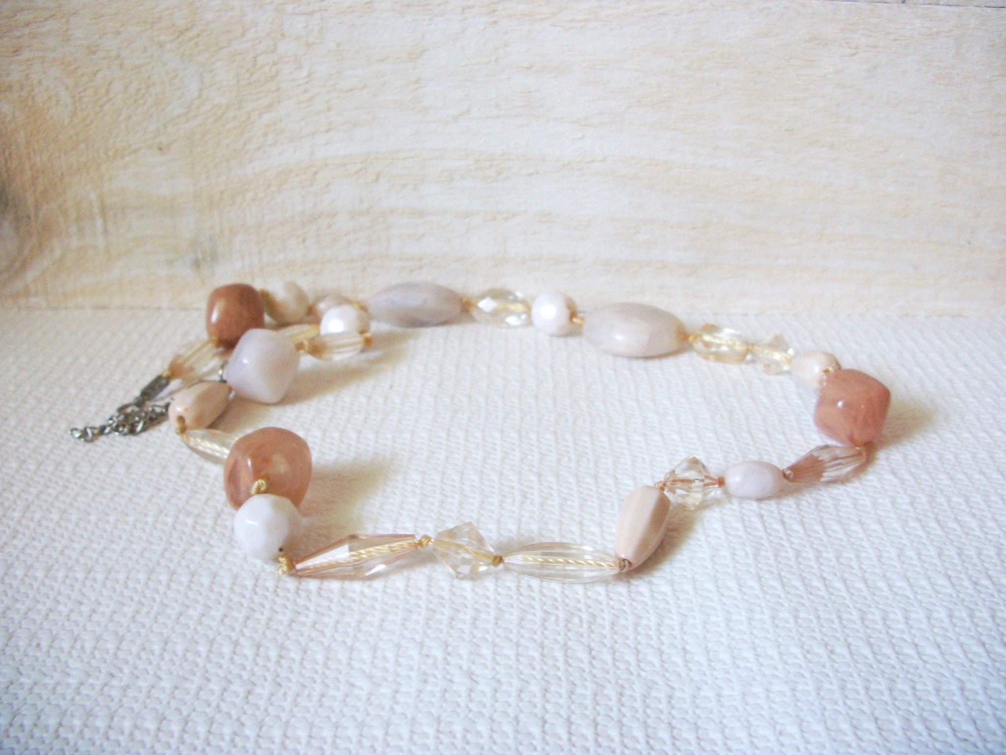 Vintage Neutral Soft Tone Tan Nuggets Necklace 51020