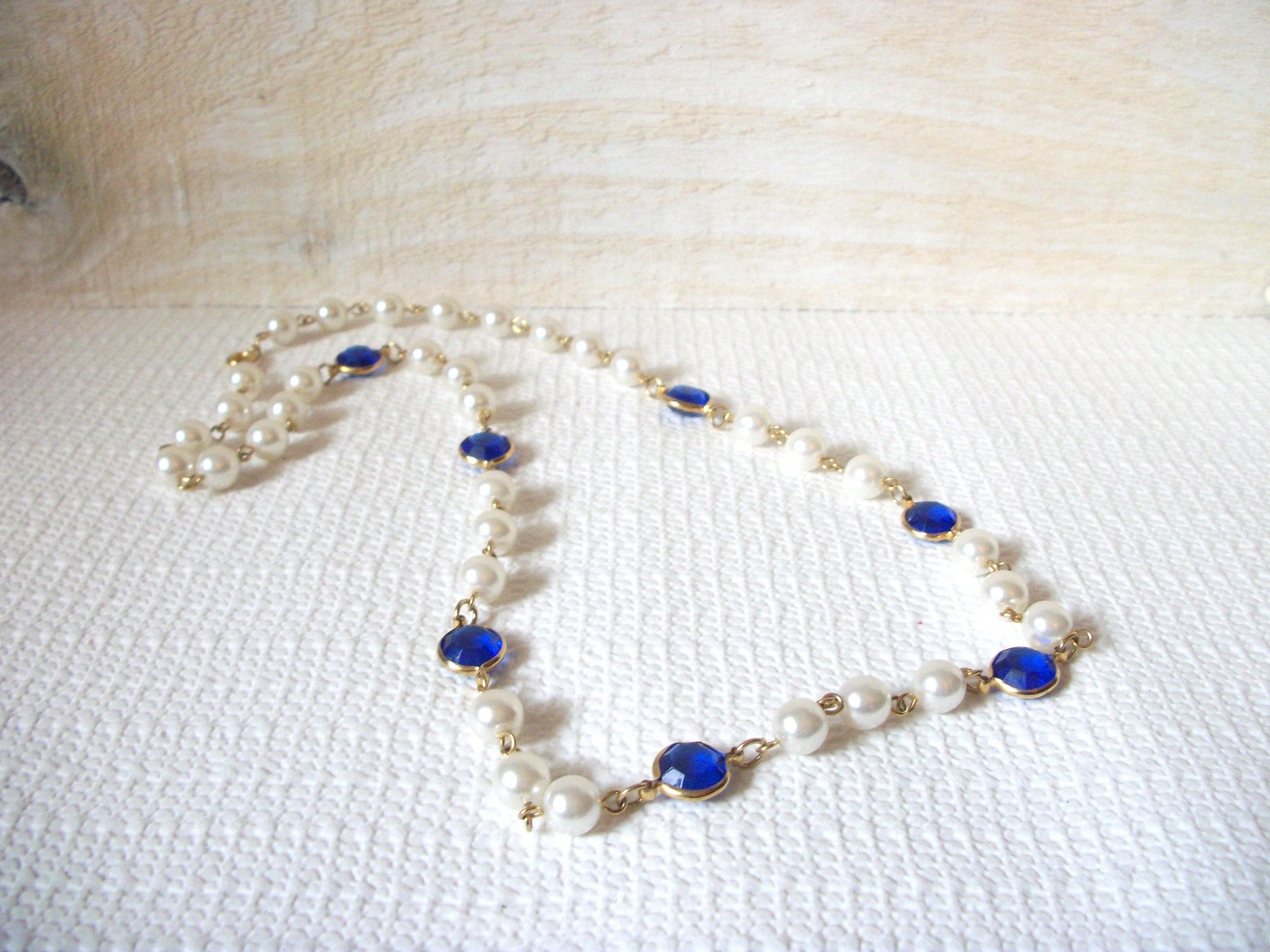 Vintage Glass Dipped Pearl Bezel Necklace 51120