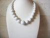 Retro Old Plastic White Beads Necklace 51220