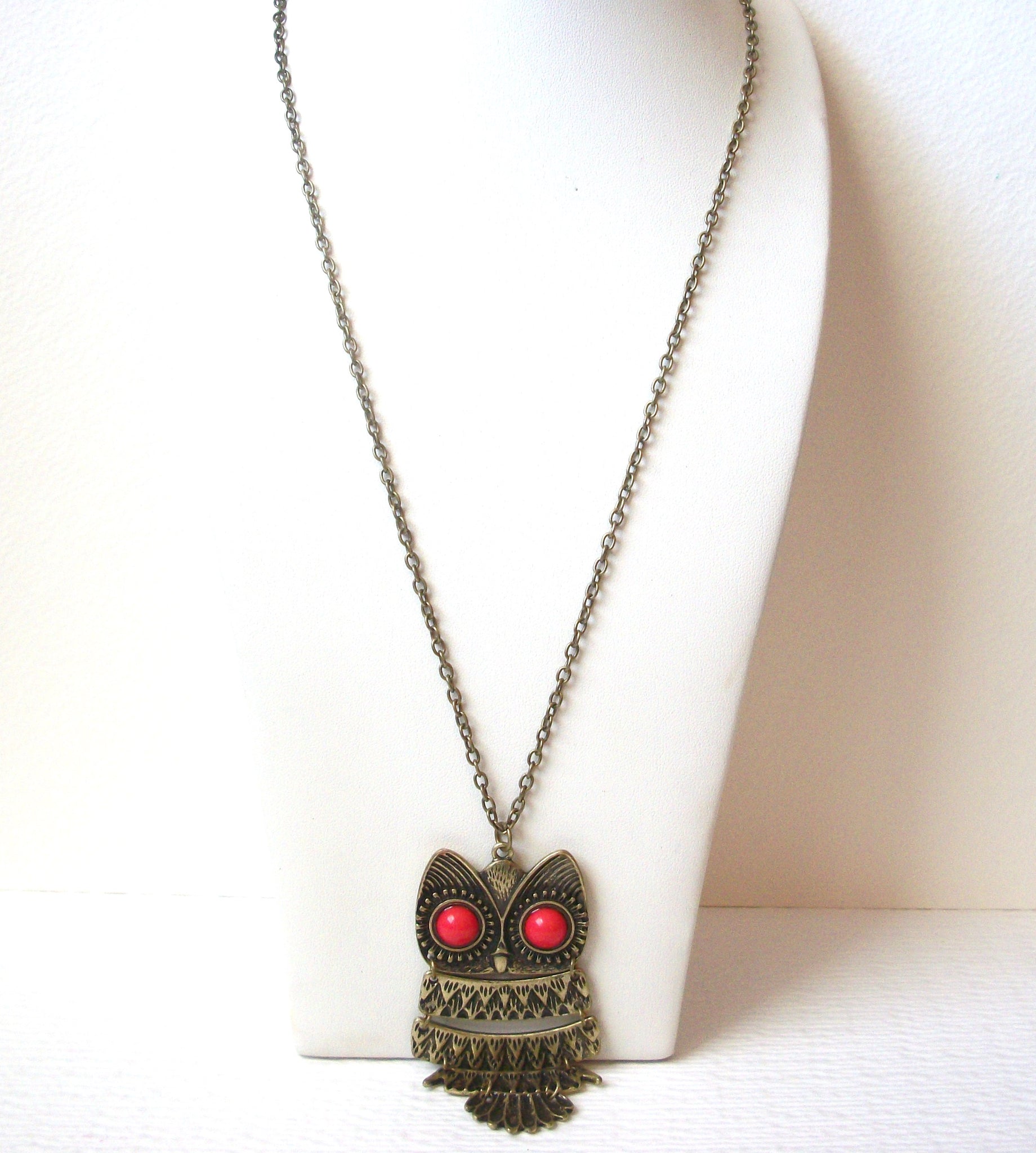 Vintage Bronze Owl Necklace 111920
