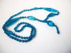 Vintage 1950s Blue Glass Tassel Necklace 111820