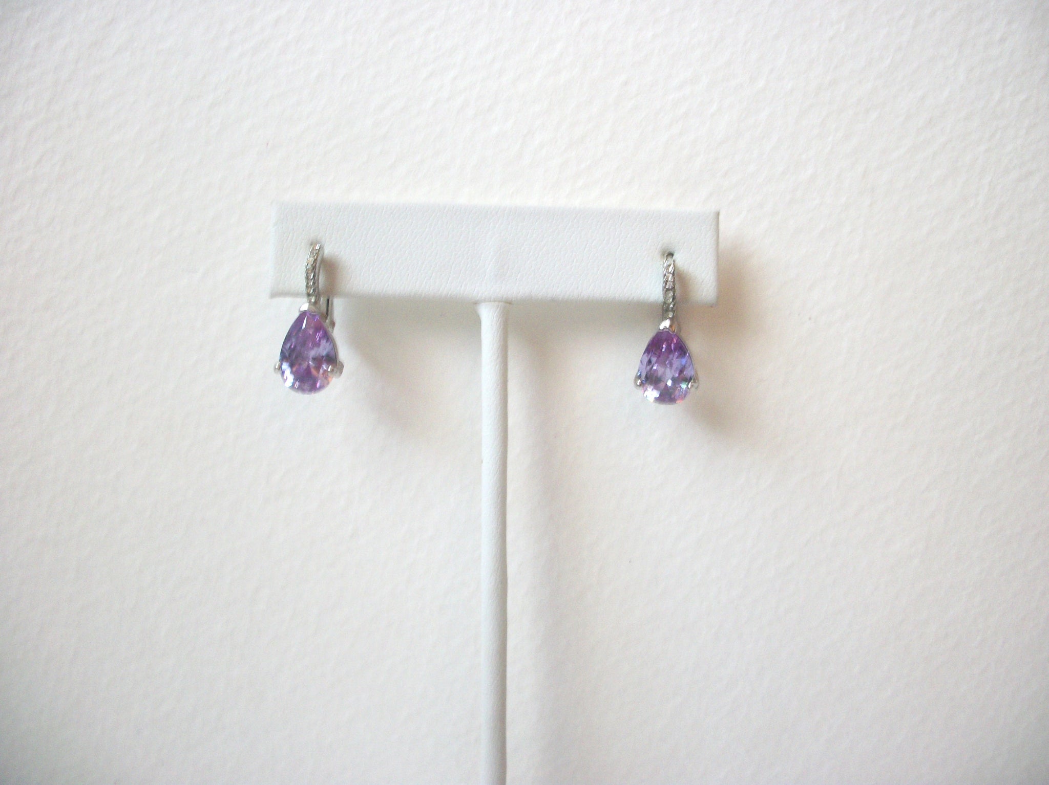 Retro Pale Lavender Amethyst Earrings 111820