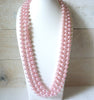 Retro Pink Theater Faux Pearl Necklace 88 Inch 51220
