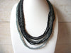 Retro Gray Black Glass Beads Necklace 51320