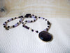 Retro Purple Lavender White Glass Necklace 51420
