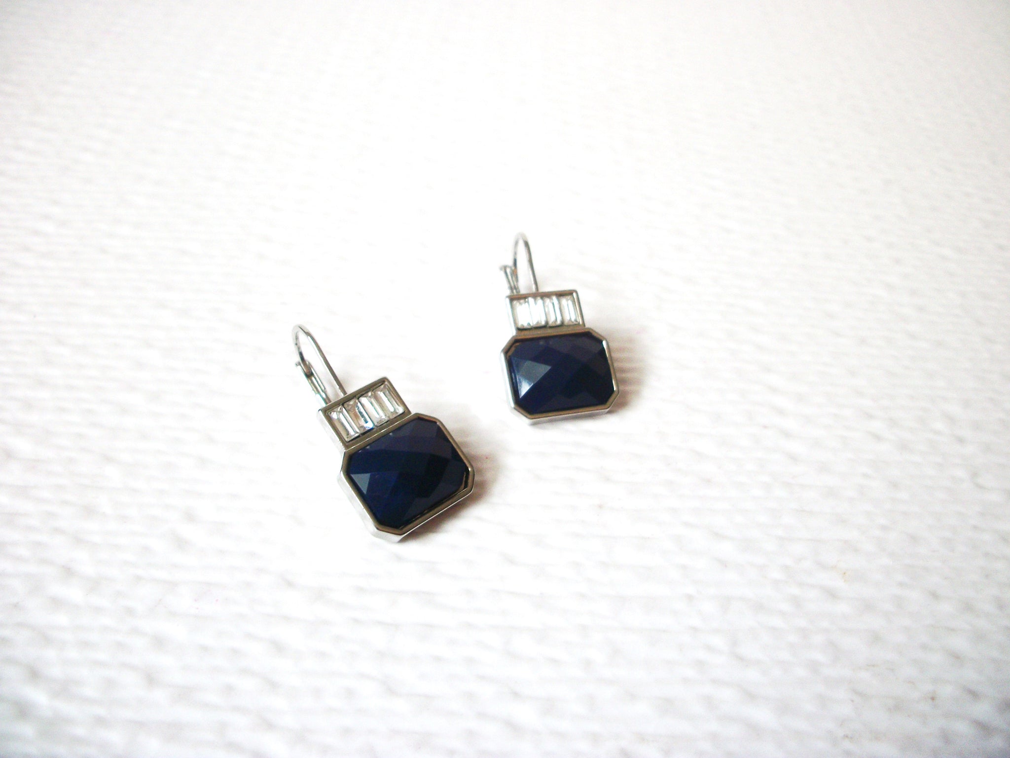 Vintage Silver Blue Designer Stud Earrings 112120