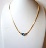 Retro Blue Faceted Montana Rhinestone Necklace 112120
