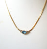 Retro Blue Faceted Montana Rhinestone Necklace 112120