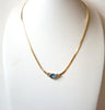 Retro Blue Faceted Montana Rhinestone Necklace 112120