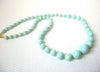 Retro Light Aqua Old Plastic Necklace 111920