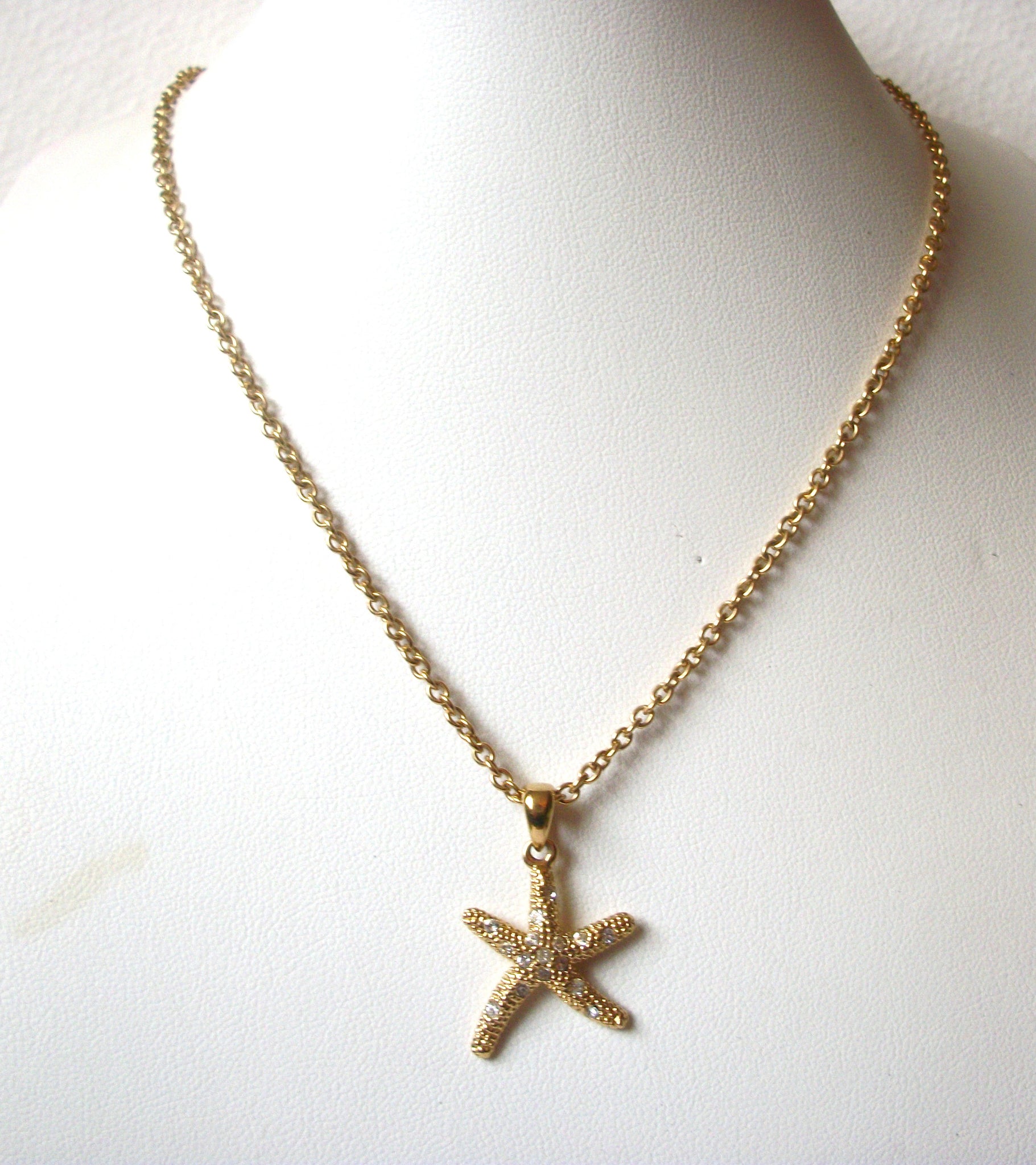 Retro Rhinestone Starfish Necklace 112020