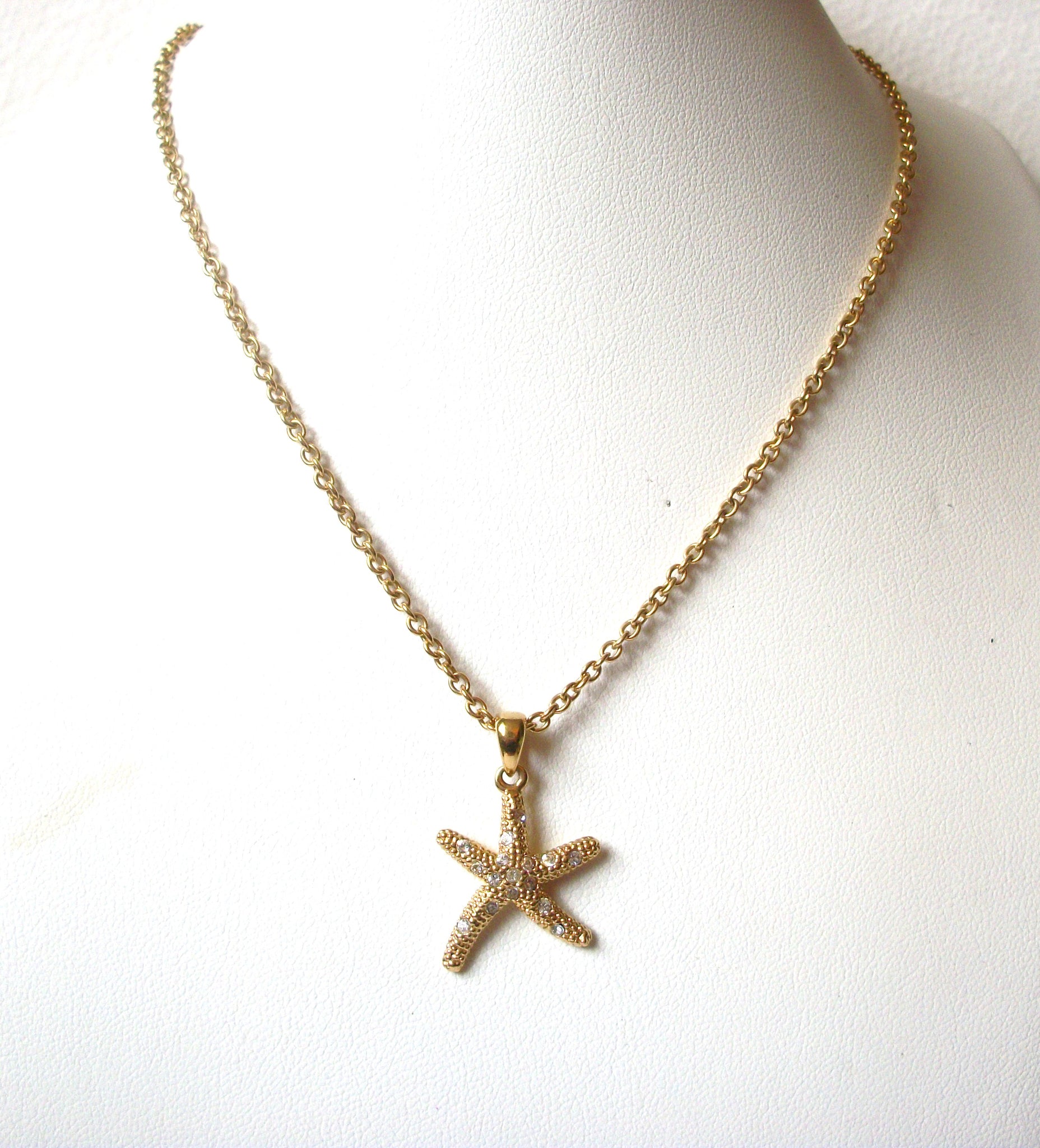 Retro Rhinestone Starfish Necklace 112020