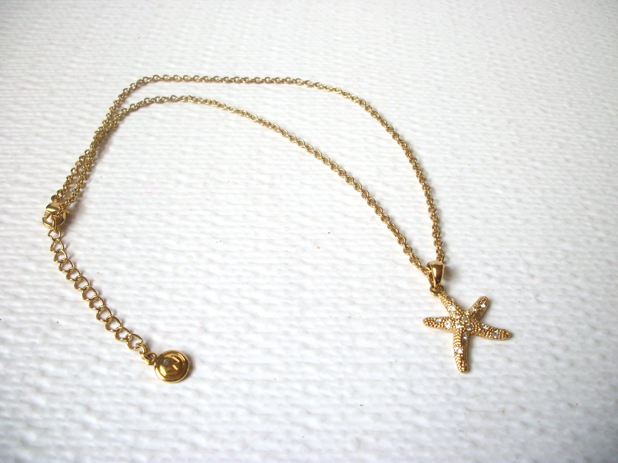 Retro Rhinestone Starfish Necklace 112020