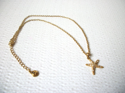 Retro Rhinestone Starfish Necklace 112020