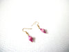 Retro Rose Fuchsia Glass Earrings 112120