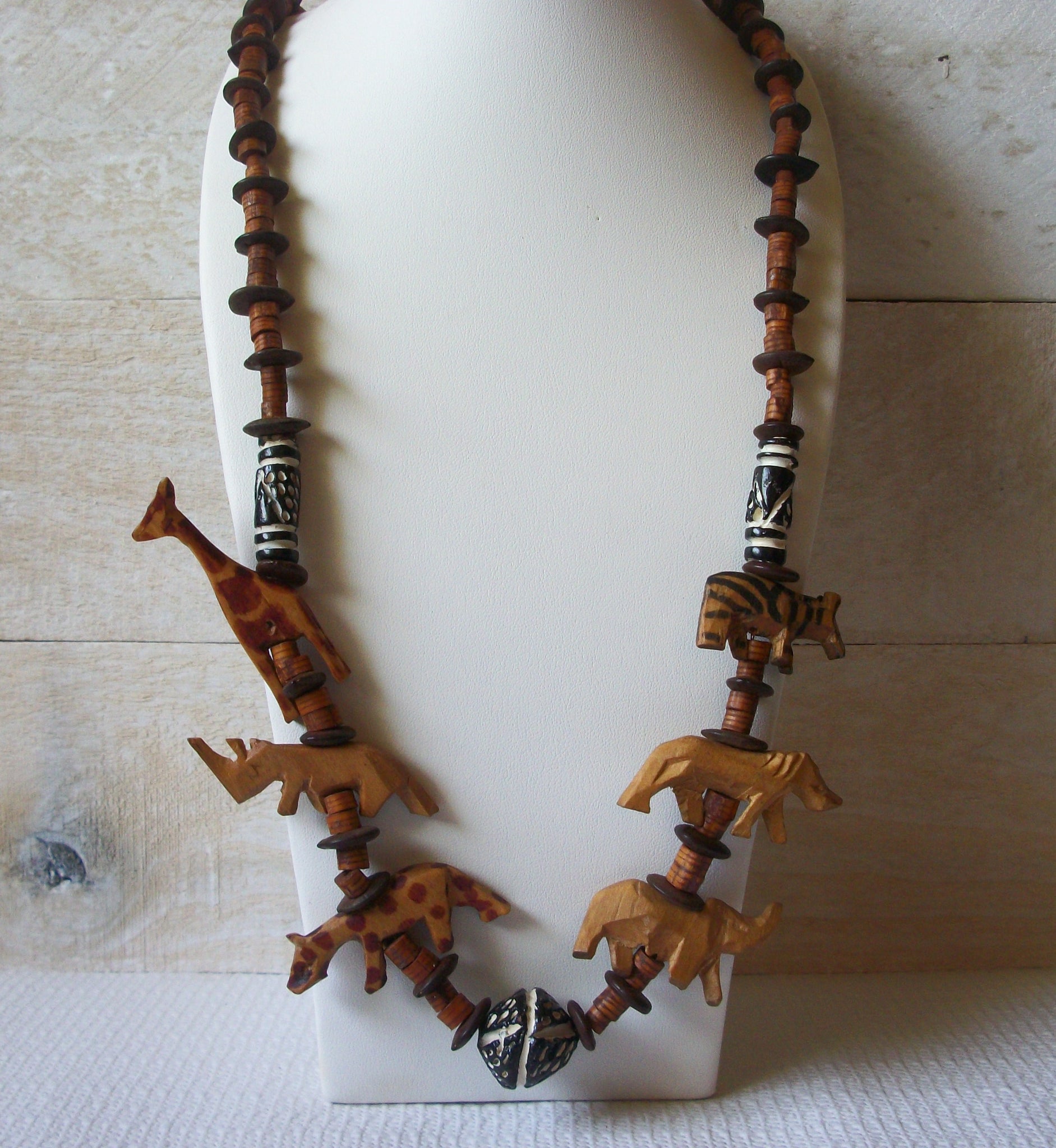 Massive Carved Animals African Necklace 51620