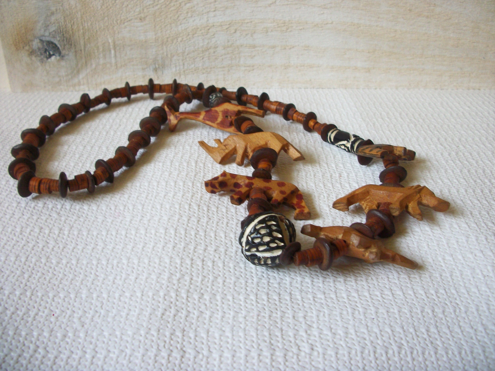 Massive Carved Animals African Necklace 51620