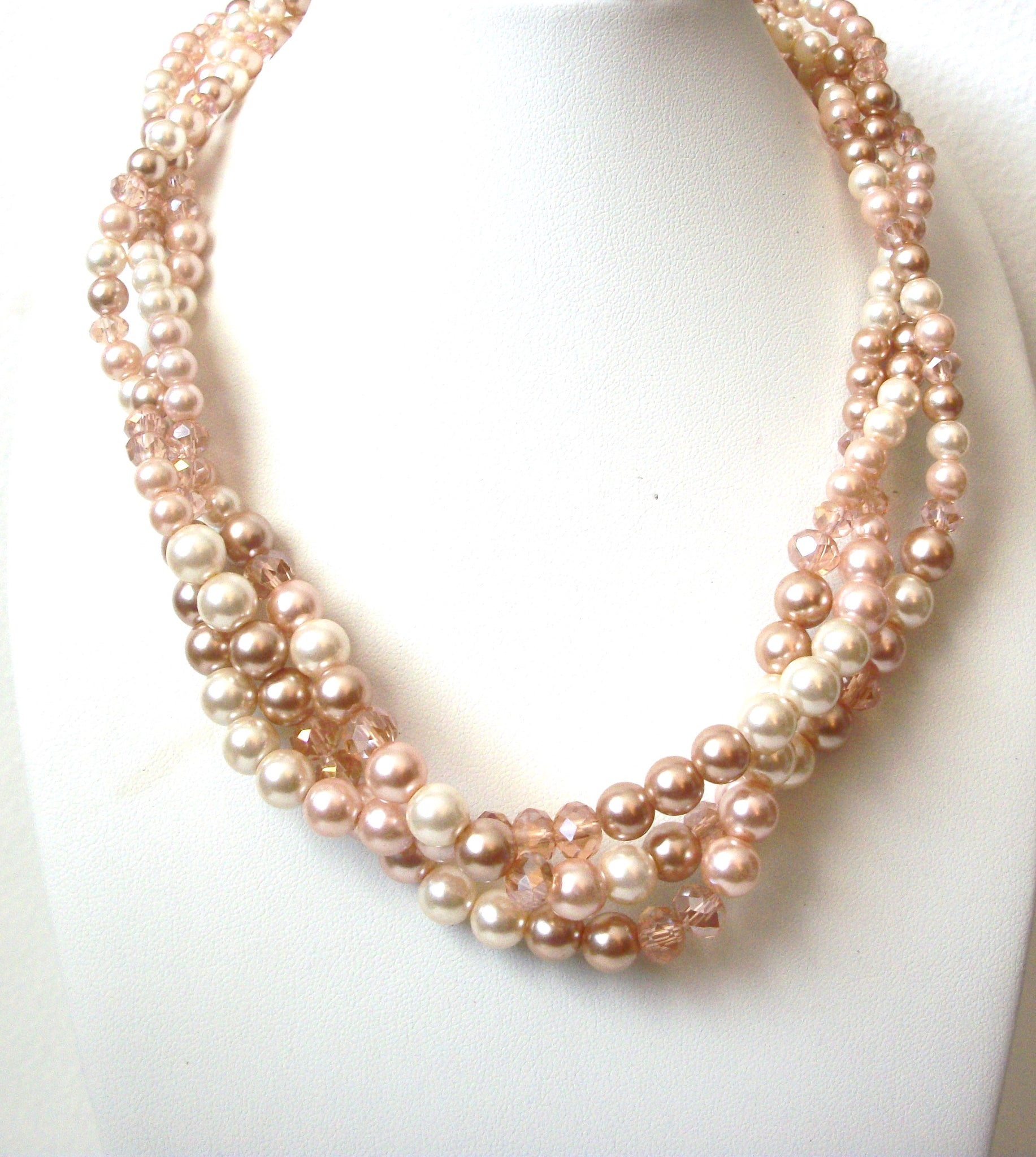Vintage Glass Pearl Czech Glass Necklace 112120