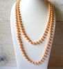 Retro 1970s Peach Theater Faux Pearls Necklace 51720
