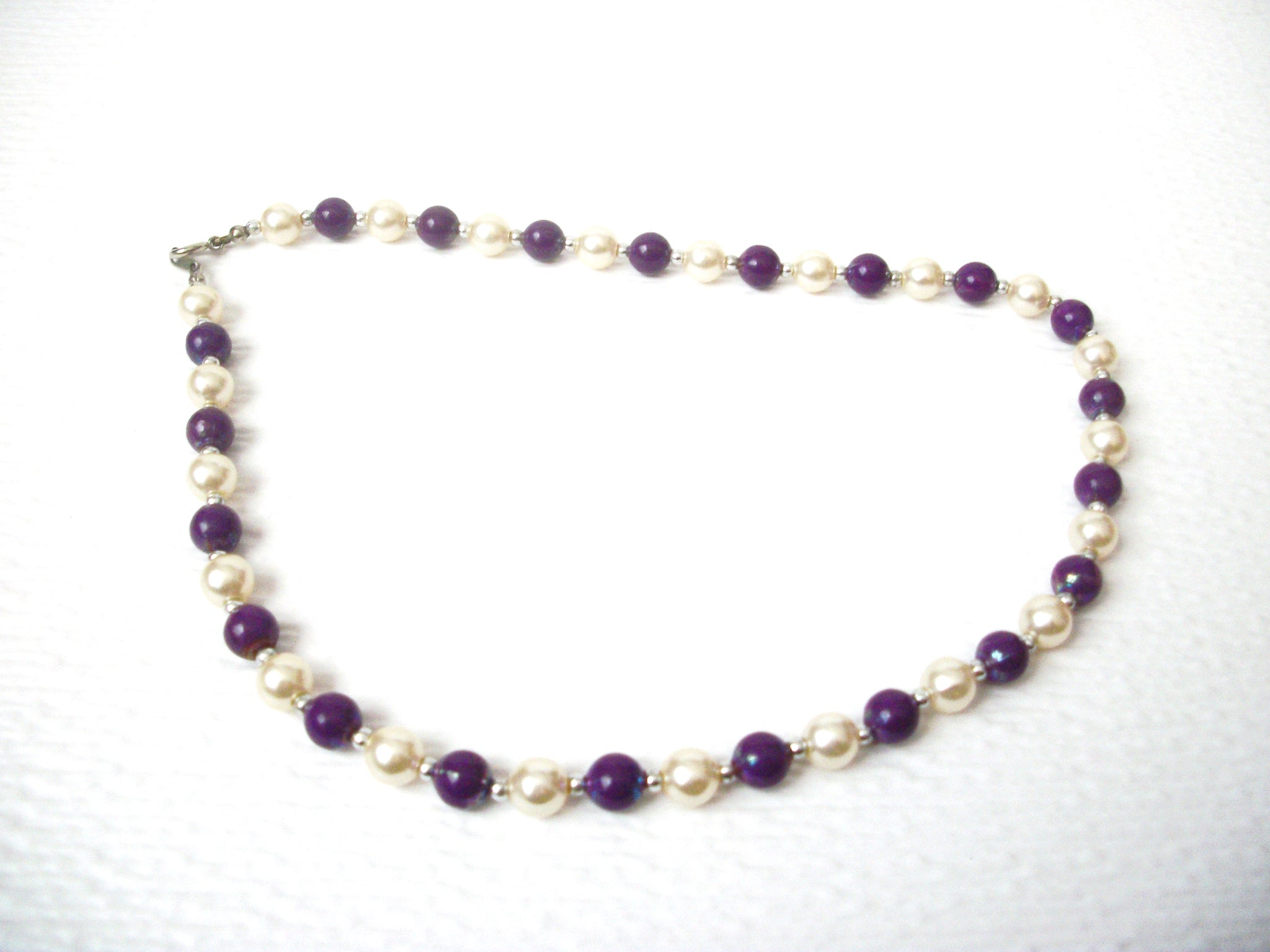 Retro Faux Pearl Purple Necklace 112220