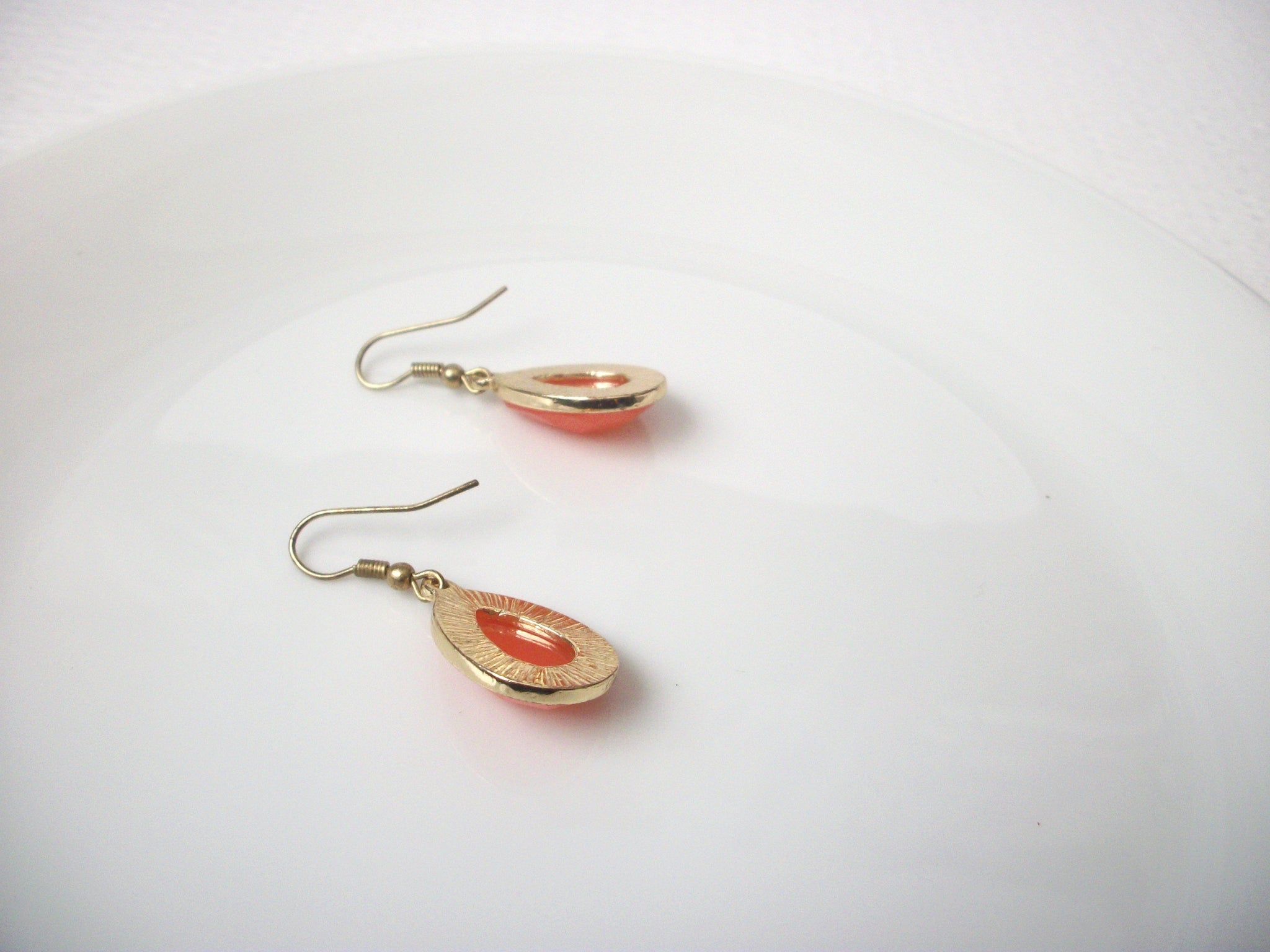 Retro Gold Orange Dangle Earrings 112120