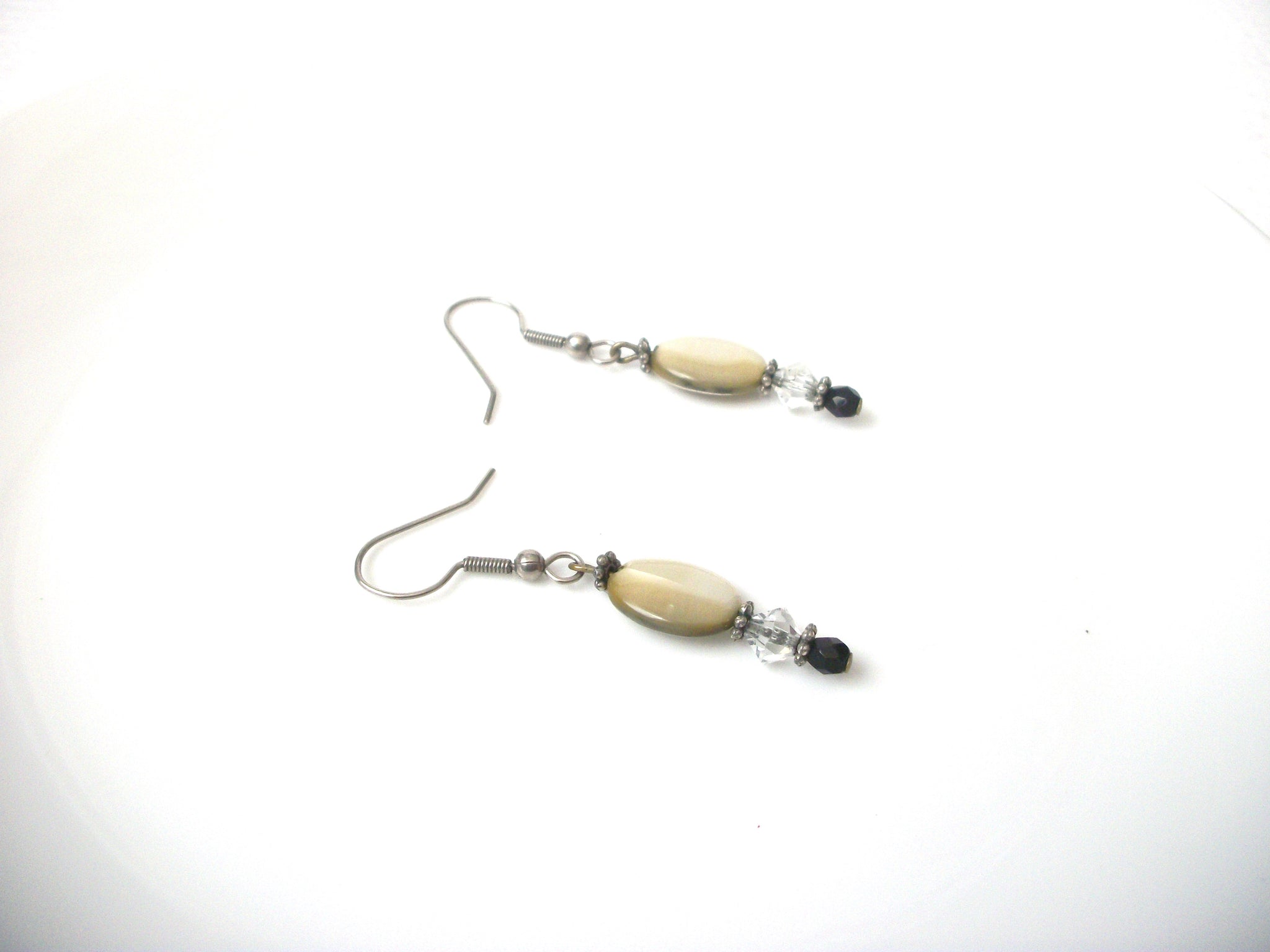 Retro Czech Glass Dangle Earrings 112120