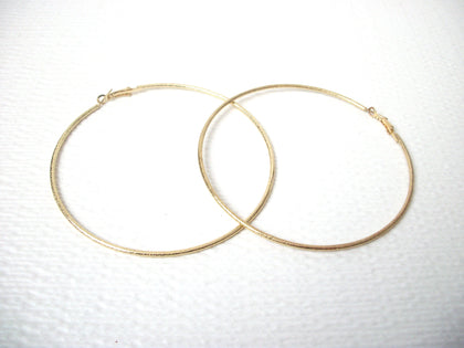 Retro 1970s Large Thin Hoop Earrings 112320