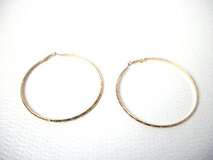 Retro 1970s Large Thin Hoop Earrings 112320