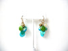Retro Blue Green Glass Shell Earrings 112320